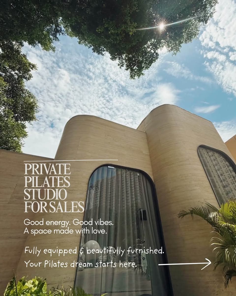The private Pilates studio for sale in Bang Na: its curved, stone-clad building