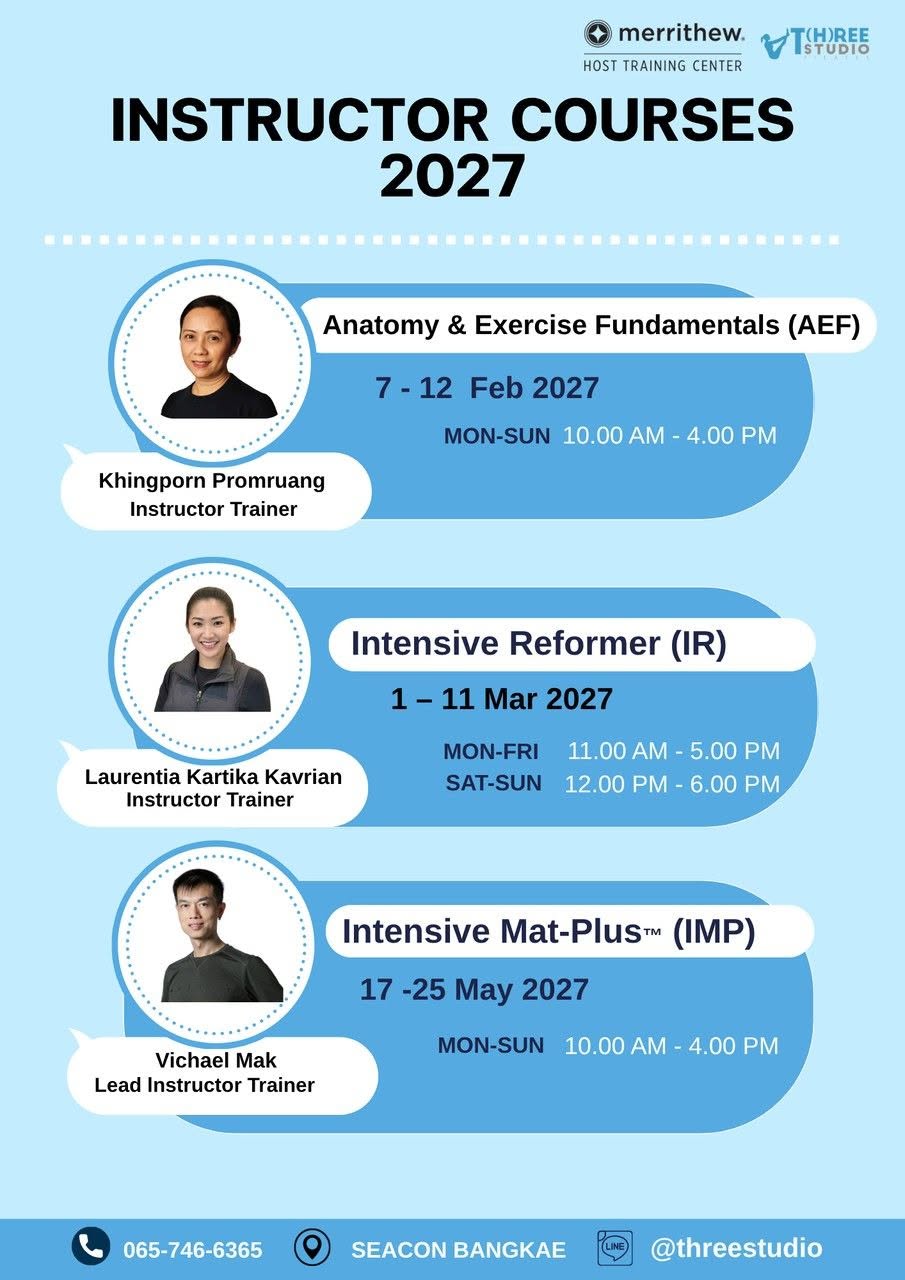 Three Studio's instructor courses for 2027